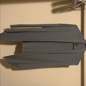 Gray sweater, longer front